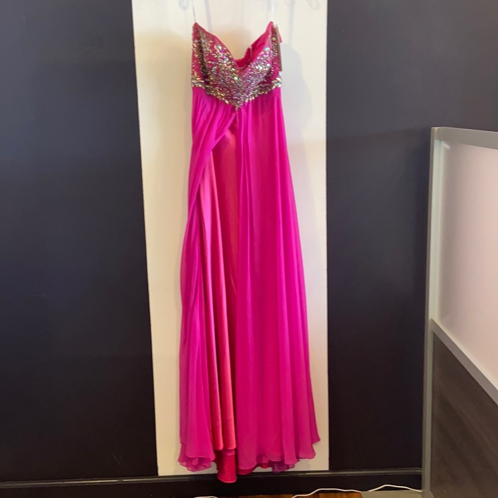 Fuchsia Tony Bowls Prom Dress